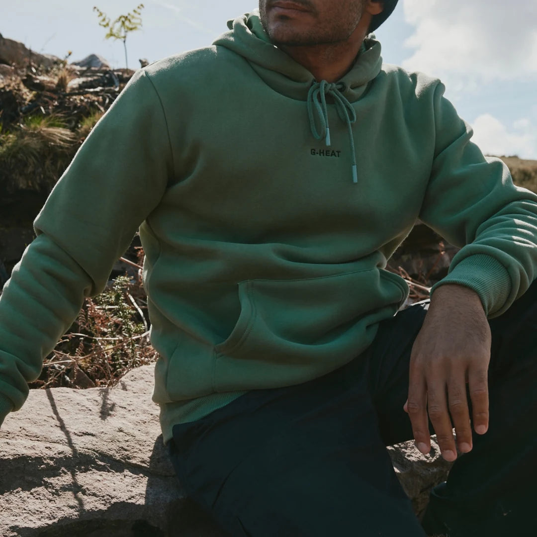 sweat capuche kaki homme