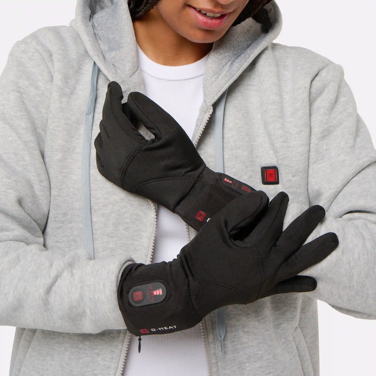 Gants light chauffants porté femme