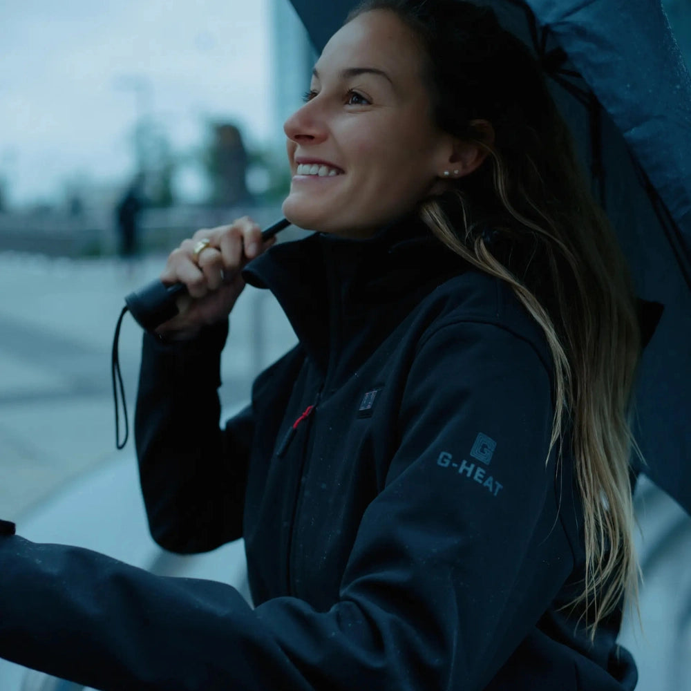 Veste softshell chauffante femme porté