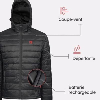 Doudoune chauffante atouts produit 