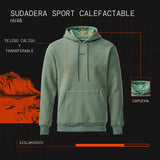 sweat capuche kaki visuel atout es