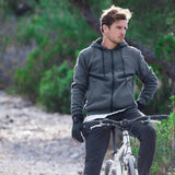 Hoodie chauffant à zip anthracite vélo