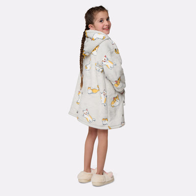 Pull plaid chat enfant de dos