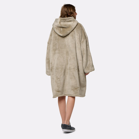 Pull plaid beige femme de dos