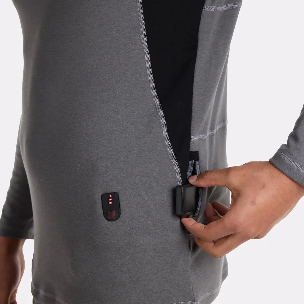 Sous vetement chauffant TOP COZY G-Heat gris zoom batterie