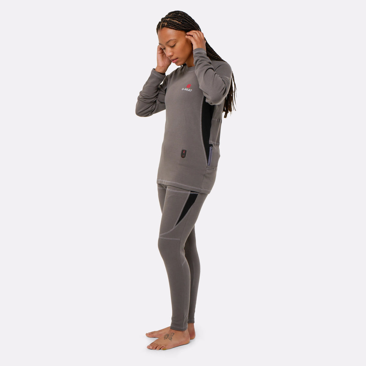 Sous vetement ensemble chauffant TOP et legging COZY G-Heat gris femme