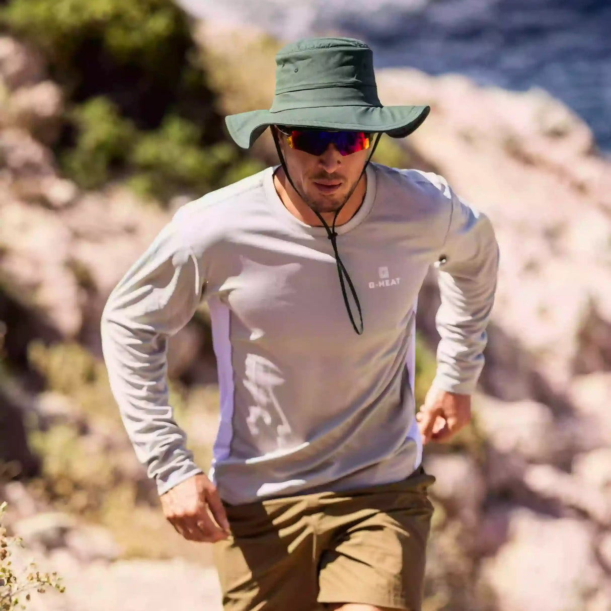 T shirt rafraîchissant G-Heat manches longues trail porté